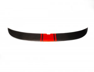 FIAT 500 Roof Spoiler - Carbon Fiber - Red Racing Stripe w/ White Scorpion